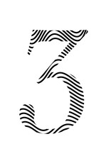 number three clipart black and white