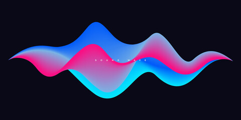 Poster - Wave vector element with abstract colorful gradient lines for website, banner and brochure, Curve flow motion illustration,
sound wave, Modern background design.