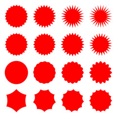 Wall Mural - snvi1 SetNewVectorIllustration snvi - 16 - set sunburst / starburst badges . shopping labels collection . price tags . stickers / buttons . simple flat - vector graphic design . AI10 / EPS10 . g105