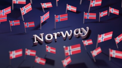 Wall Mural - Abstract Norway Flag 3D Render (3D Artwork)