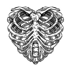 Skeleton heart shape