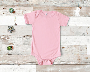 Wall Mural - T-shirt mockup front short baby toddler with beautiful background. Ready to replace your design