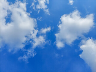 blue sky with white clouds in the morning.