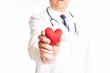 © luismicss - Doctor holding a red heart. Heart checkup. World heart day