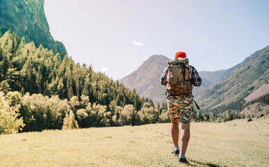 Canvas Print - hiking in the mountains