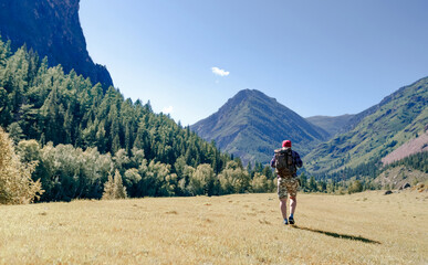 Canvas Print - hiker in the mountains