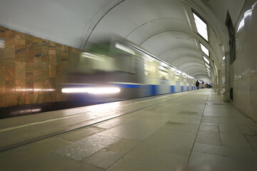 Wall Mural - wagon train subway movement, transportation concept abstract background without people