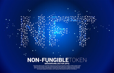 Poster - Vector NTF from Polygon dot connect line. Concept for non-fungible token market.