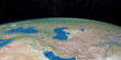 Caspian Sea in planet Earth, aerial view from outer space