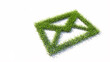 © high_resolution - Concept or conceptual green summer lawn grass symbol isolated white background, email sign. 3d illustration metaphor for communication, contact, business, online marketing and technology