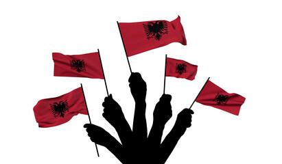 Wall Mural - Albania national flag being waved. 3D Rendering