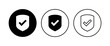 © AAVAA - Shield check mark  icon set. Protection approve sign. Safe icon vector