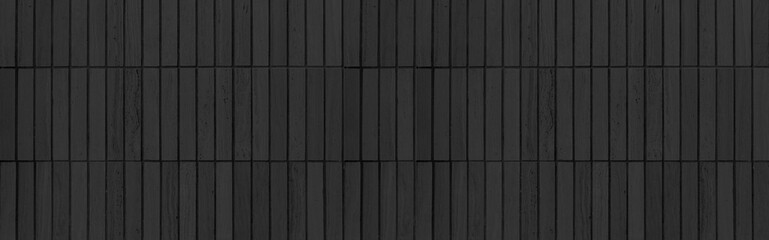 Sticker - Panorama of Modern black brick wall texture for background