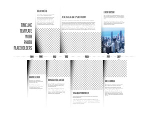 Poster - Simple infographic timeline template with photo placeholders