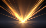 Fototapeta  - Gold light rays effect background