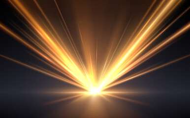 Wall Mural - gold light rays effect background