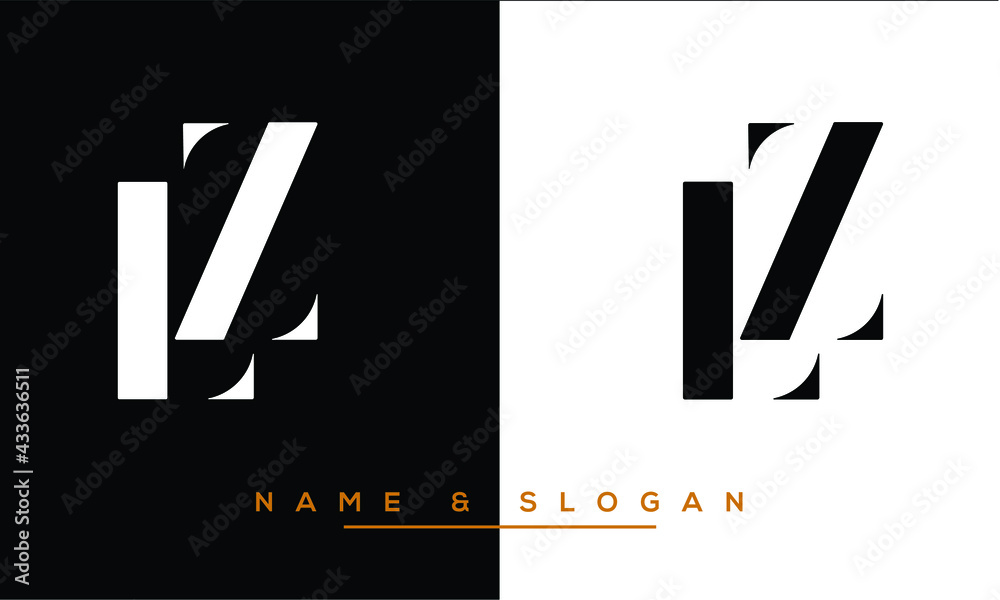 LZ, ZL, L, Z   Abstract Letters Logo Monogram - obrazy, fototapety, plakaty 