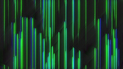 Poster - Computer generated chromatic aberration bands. Pixel multi-colored neon noise. 3d rendering abstract background