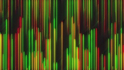 Poster - Computer generated chromatic aberration bands. Pixel multi-colored neon noise. 3d rendering abstract background