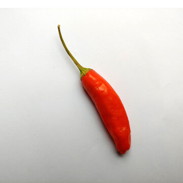 Red chili pepper alphabet isolated on white.