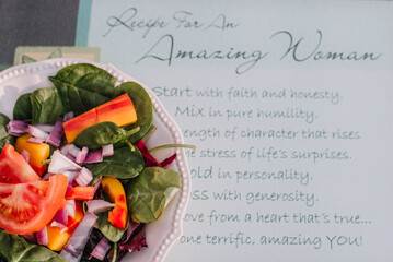 Wall Mural - salad served in a bowl