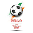 Soccer ball on the flag of Ireland