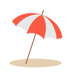 beach umbrella isolated on white background in flat style.