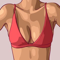 Female sexy breast. Vector illustration