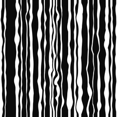 Poster - black and white layers pattern. vector seamless vertical stripes.