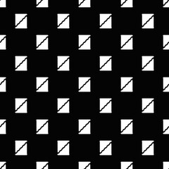 Poster - Square divided by two. Black background and half of shape pattern.