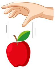 Wall Mural - Hand dropping an apple for gravity experiment