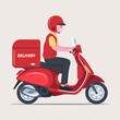 Deliveryman With Red Scooter