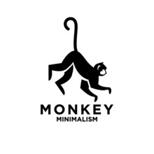Premium Minimalism Monkey Vector Logo Icon Illustration Design Isolated Backgroundpremium Minimalism Monkey Vector Logo Icon Illustration Design Isolated Background