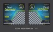 © RAHMAT - Set of Editable minimal square banner template. Suitable for social media post and web internet ads. Vector illustration with photo college