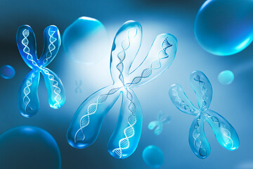 Wall Mural - human body x chromosome 3d illustration.