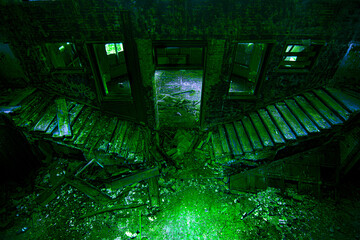 Poster - Dramatic and moody shot inside an old and abandoned building - great for horror setup