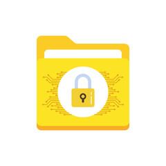 Poster - Personal data protection. Data security and privacy concept. Safe confidential information. Vector.