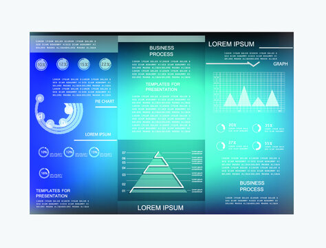 Brochure for business reports, cover layout and infographics