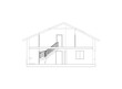 © konstruktor1980 - Architectural black and white background. Cross-section suburban house. Vector blueprint.