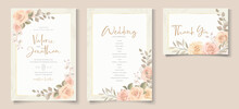 Elegant Wedding Invitation Template With Peach Color Floral Theme