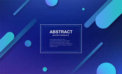 Poster - minimal geometric business background with composition of shapes. abstract dynamic cover design blue