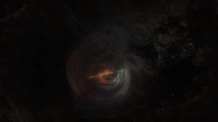 Wall Mural - abstract space flight in the dark space fly to mysterious glow nebula. space exploration to glow spi