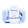 online survey vector illustration with women