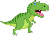 Fototapeta Dinusie - cartoon cute dinosaur smiling pose