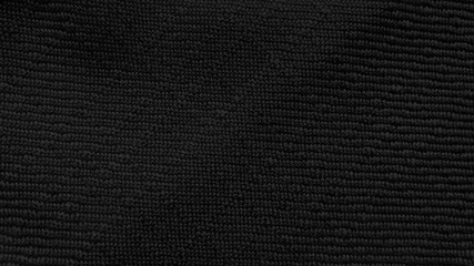 Wall Mural - dark black textile fabric texture use for background. close-up or macro view of textile dark black fabric showing detailed of fibers.
