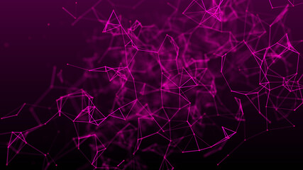 Leinwandbilder - Network connection system.Background with connection dots and lines. Big data vizualization. 3d rendering. 