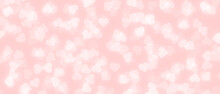 White Heart Shape Bokeh On Pink Background