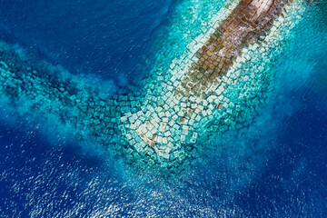 Atlantic Ocean Aerial View La Gomera Canary Island, Spain.