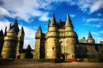 Wall Mural - Vitré is a beautiful tourist destination in Brittany, France, with its famous castle