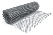 Coil Of Steel Wire. Rabitz Mesh Netting Roll Isolated On White. 3d Illustration
